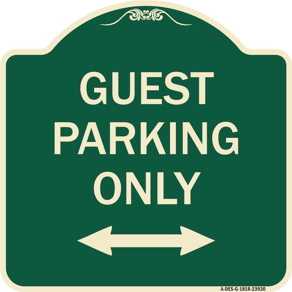 Signmission Guest Parking W/ Bidirectional Arrow Heavy-Gauge Aluminum Sign, 18" x 18", G-1818-23930 A-DES-G-1818-23930 - main
